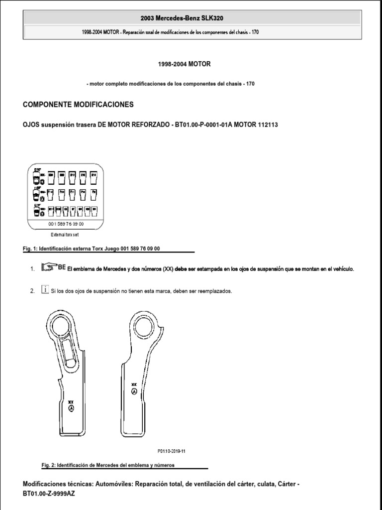 Modificaciones del Motor SLK320 1998-2004 | PDF | Fabricantes de ...