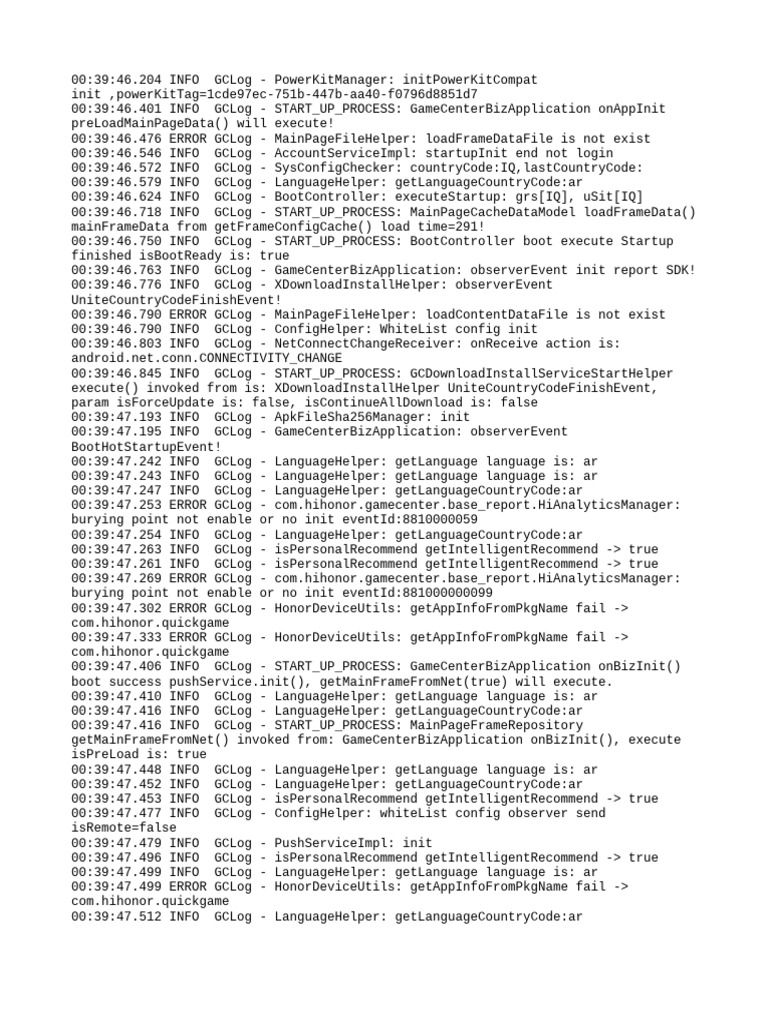GameCenter Startup Log Analysis | PDF | Computer Data | Internet Standards
