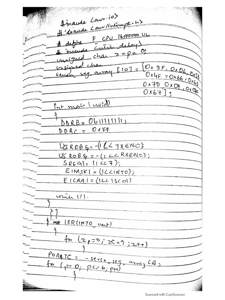 Seven Segment Display Control Code | PDF | Computer Programming ...