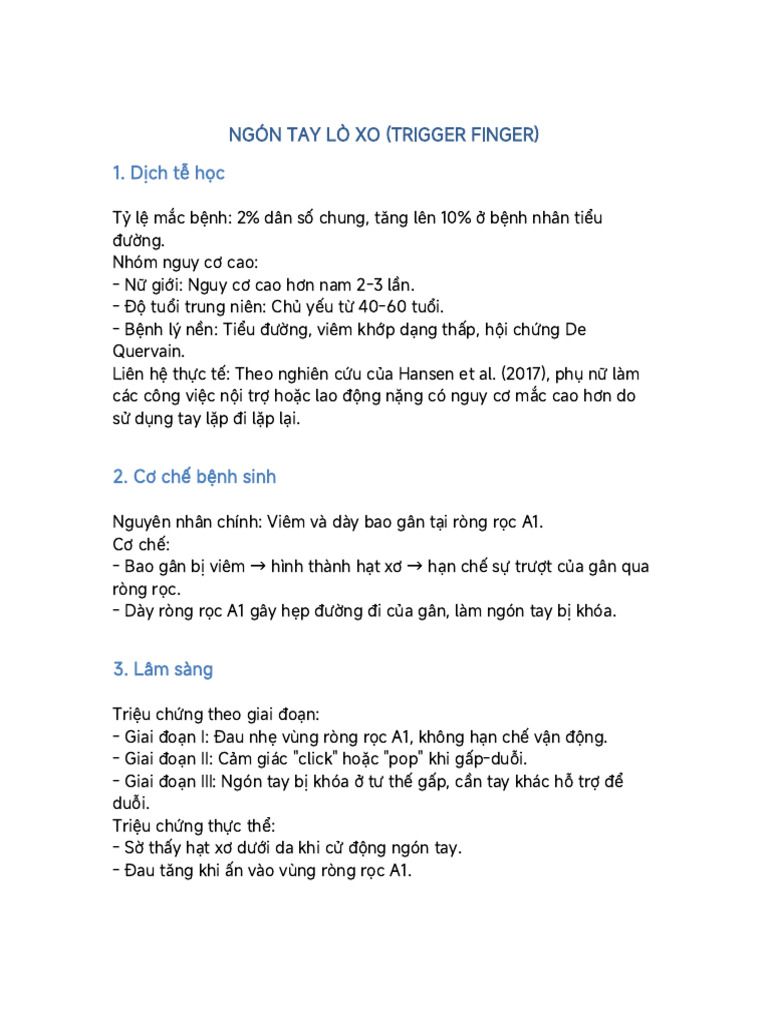 Trigger Finger Complete Lecture | PDF