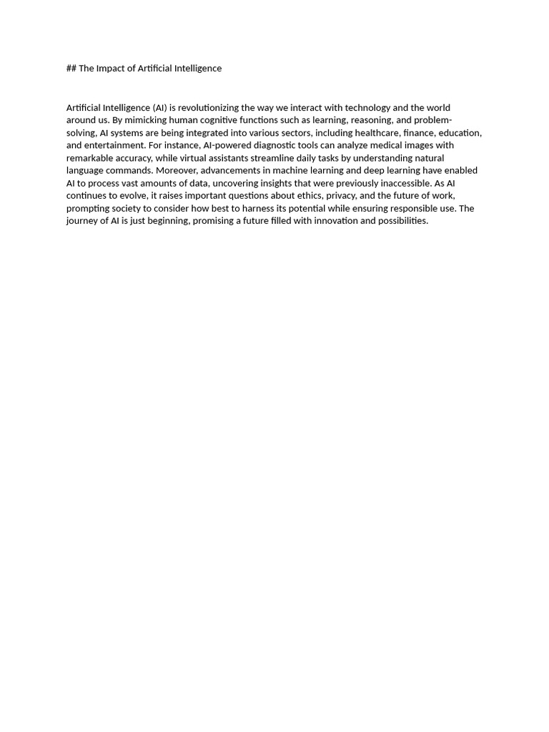 The Impact of Artificial Intelligence | PDF