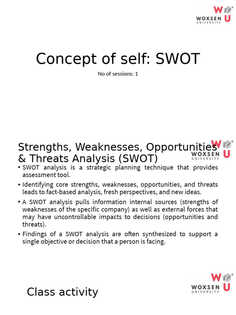Session 2: Personal SWOT Analysis | PDF | Swot Analysis | Psychology