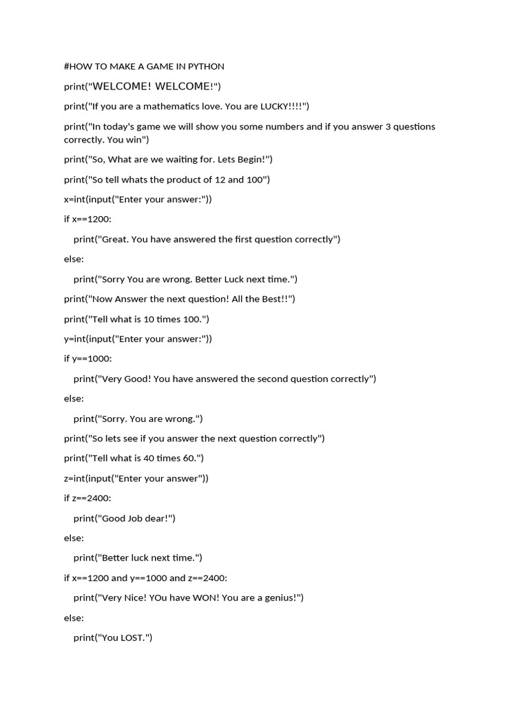 How To Make A Game in Python | PDF