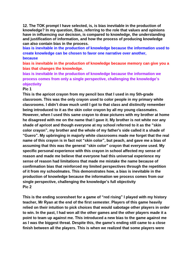 THE IA FOR TOK | PDF | Knowledge | Cognition