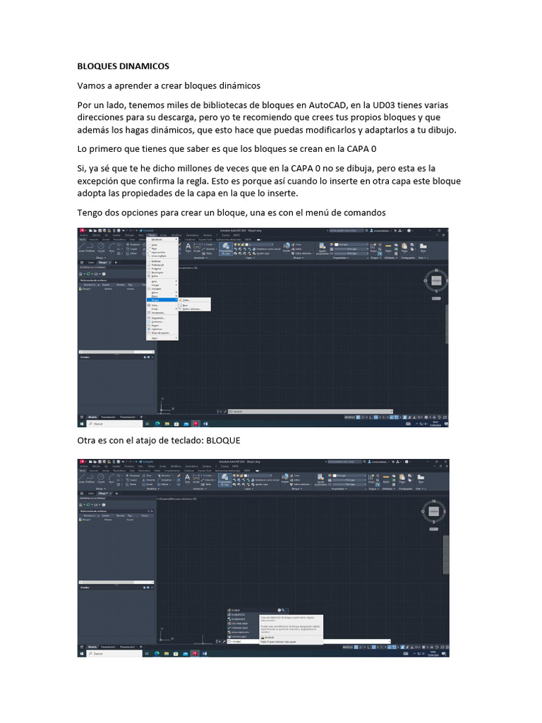 Creación de Bloques Dinámicos en AutoCAD | PDF | Ventana (informática)