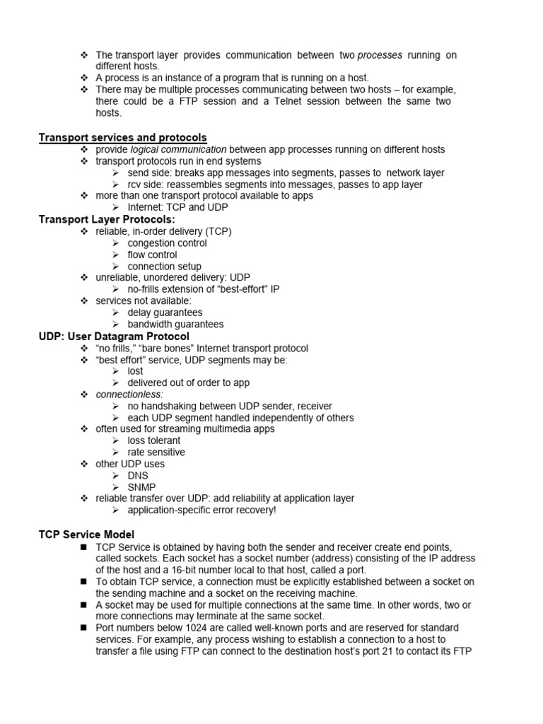 Transport Layer Protocols Explained | PDF | Port (Computer Networking ...