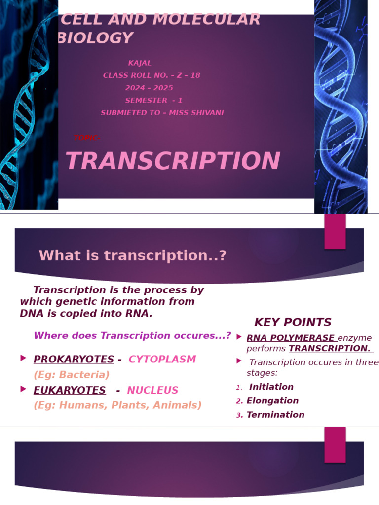 Transcription | PDF | Rna | Messenger Rna