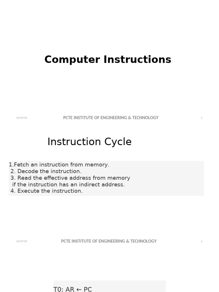 Computer Instructions | PDF