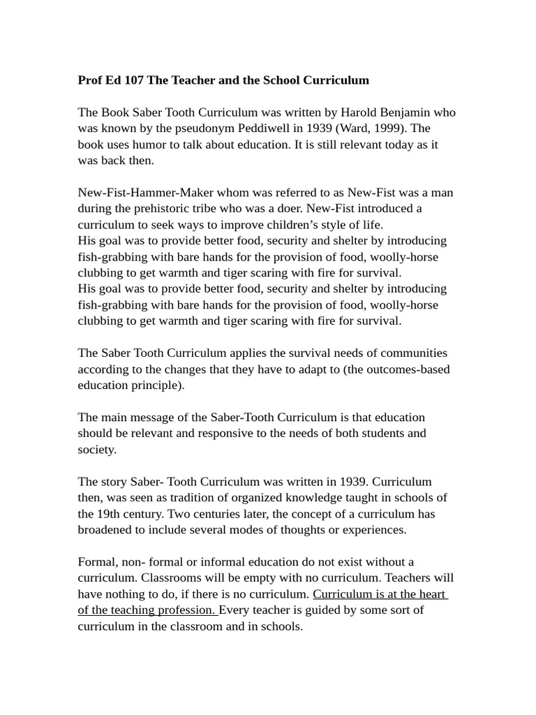Prof Ed 107 The Teacher and The School Curriculum | PDF | Curriculum ...
