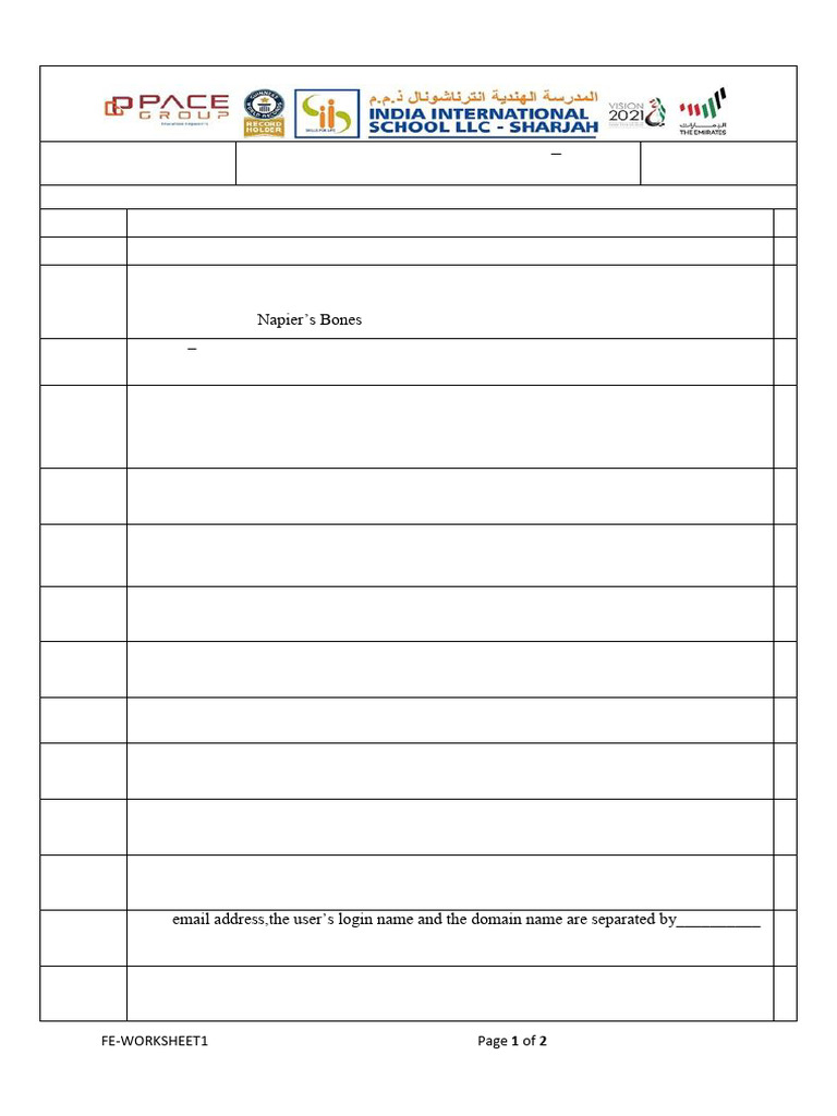 Grade 5 Worksheet 1 Pdf World Wide Web Internet Web