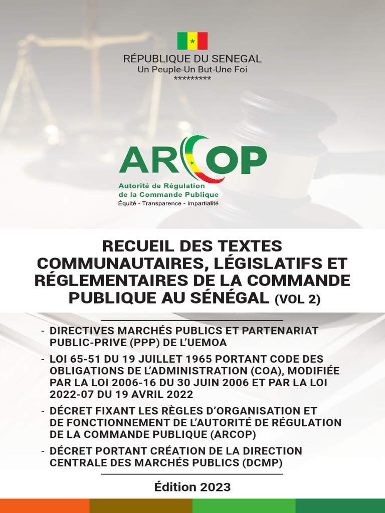 Rglementation de la Commande Publique au Sngal | PDF