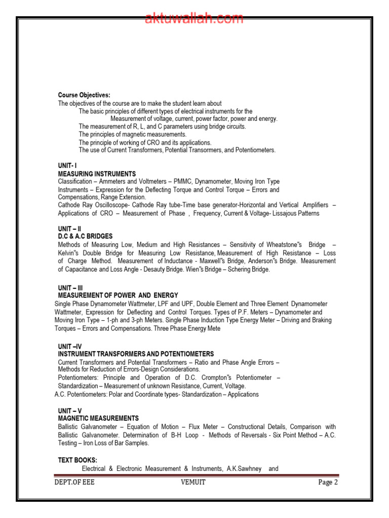Electrical Measurements Overview | PDF | Electron | Electrical Engineering