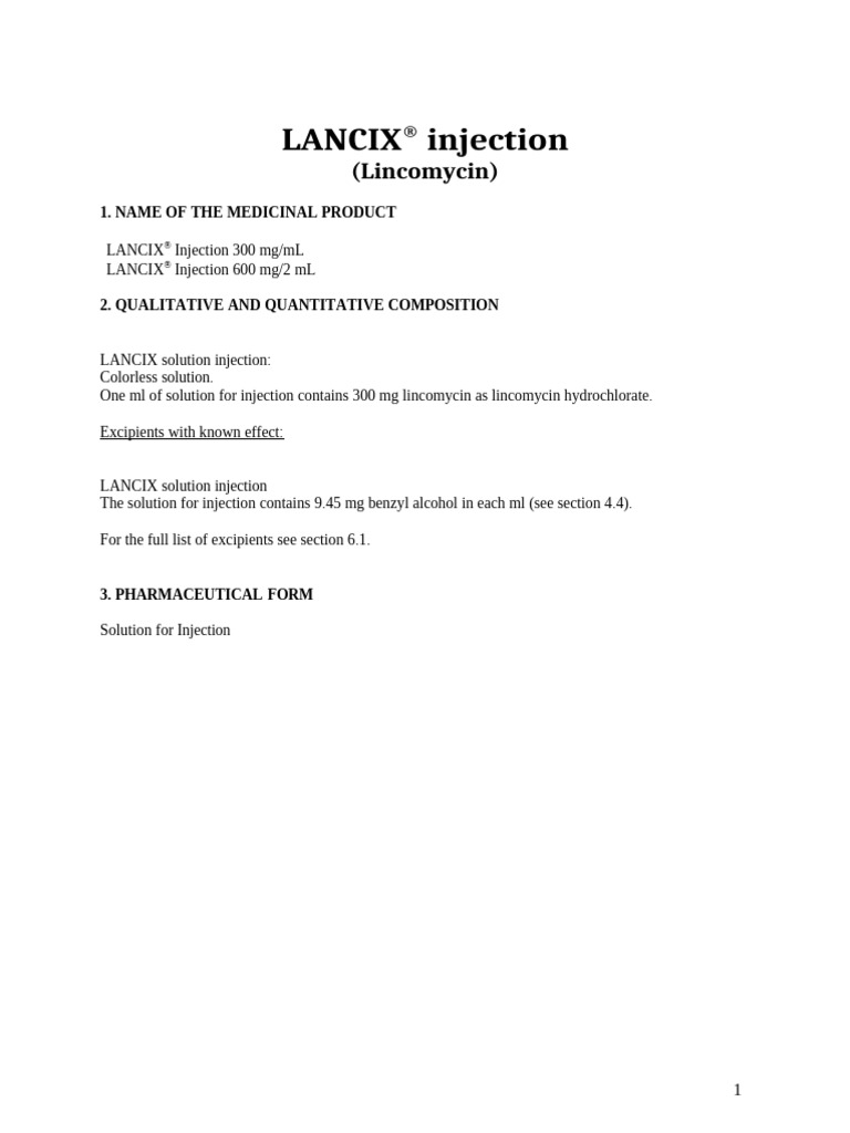 LPD Lincomycin - Lincocin (Pakistan) | PDF | Breastfeeding ...
