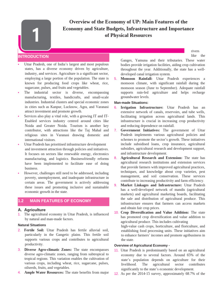 Uttar Pradesh Economic Overview 2023-24 | PDF | Agriculture | Economies