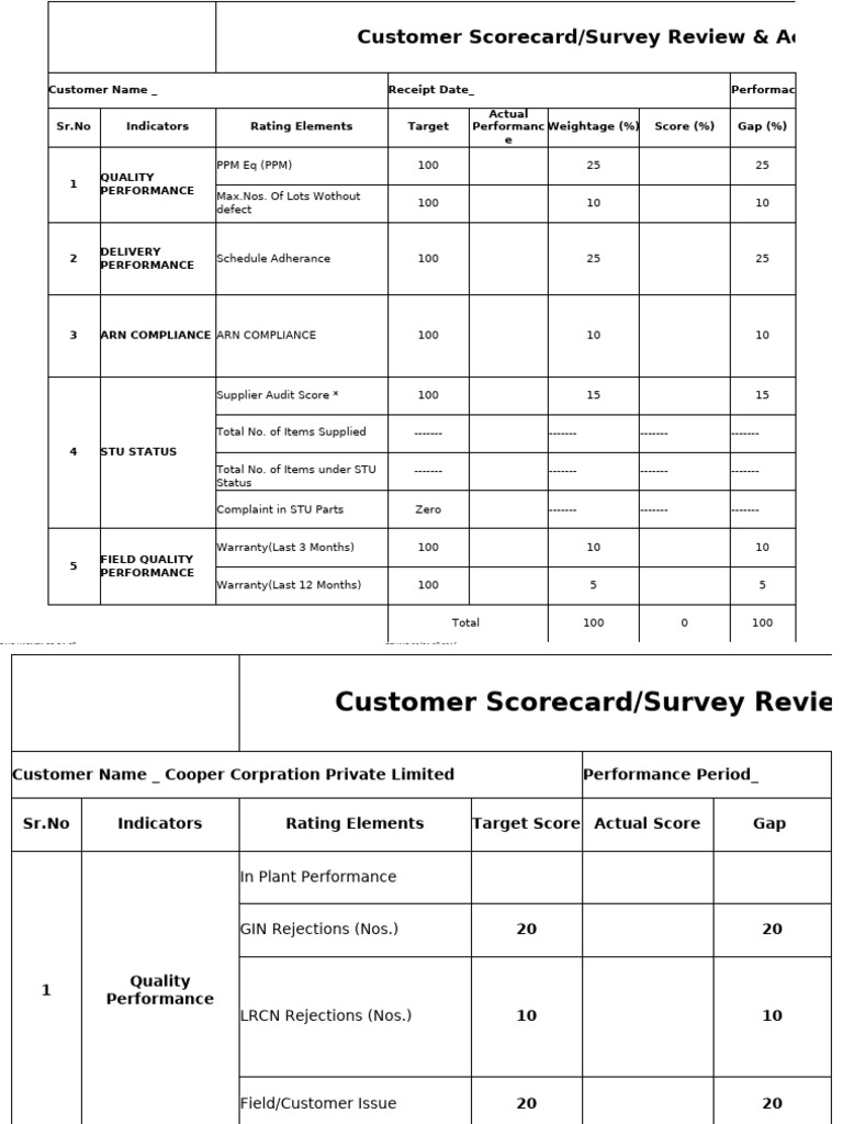 Customer Scorecard Review & Action Plan | PDF