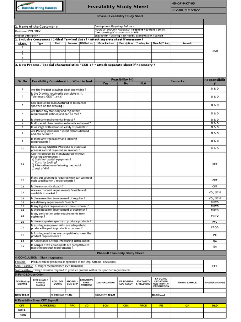 Feasibility Study Template for Projects | PDF