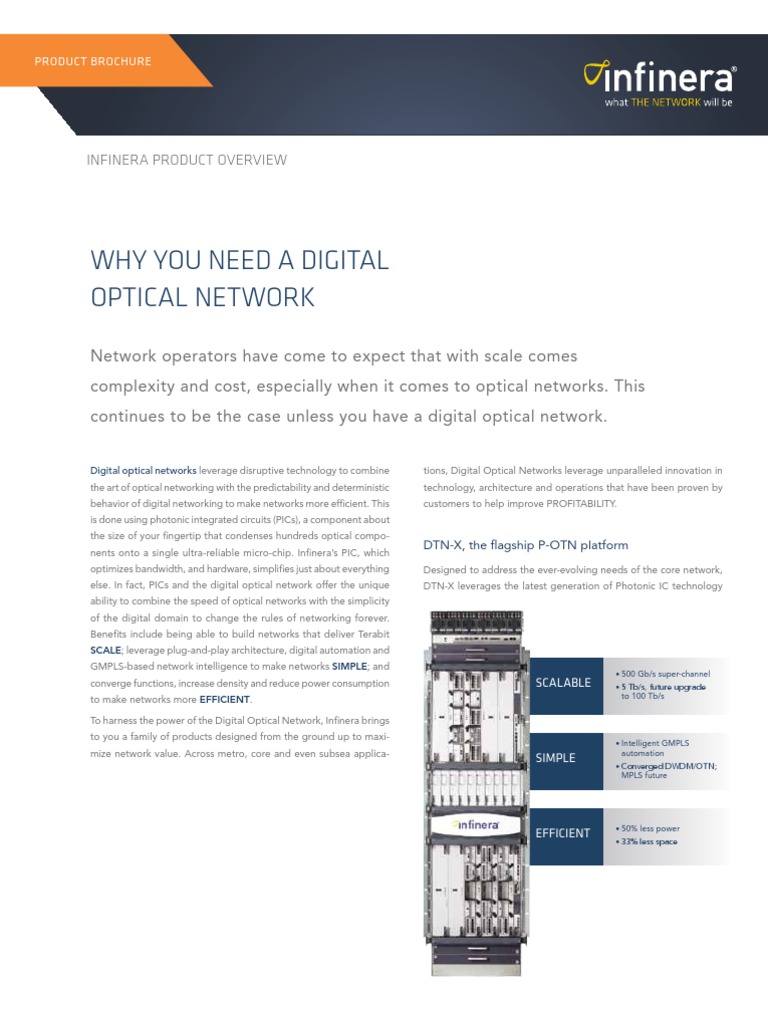Infinera Product Brochure | PDF | Networks | Electronics