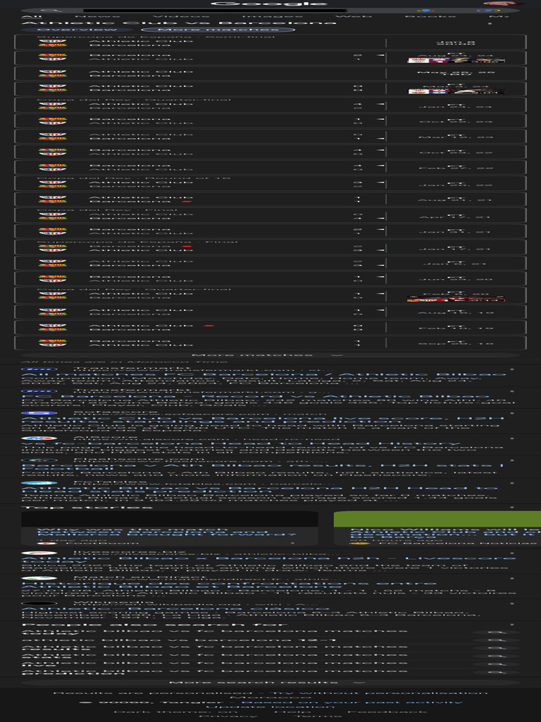Athletic Bilbao Vs FC Barcelona Matches - Google Search | PDF | Fc