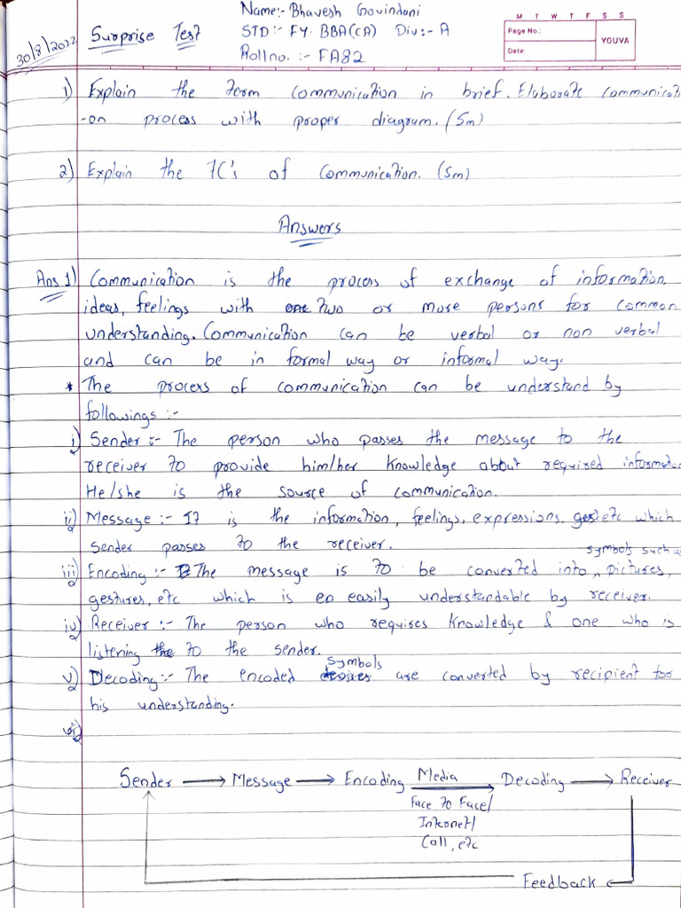 Surprise Test - 1 FY BBA (CA) A | PDF