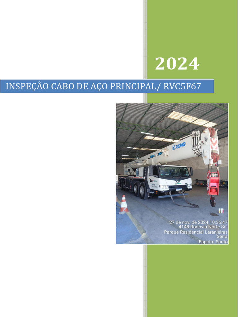 Laudo de Inspeção de Cabo de Aço 2024 | PDF