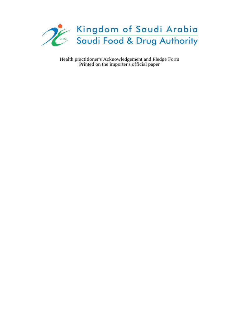 Health Practitioner Acknowledgement Pledge Form | PDF | Medical Device ...