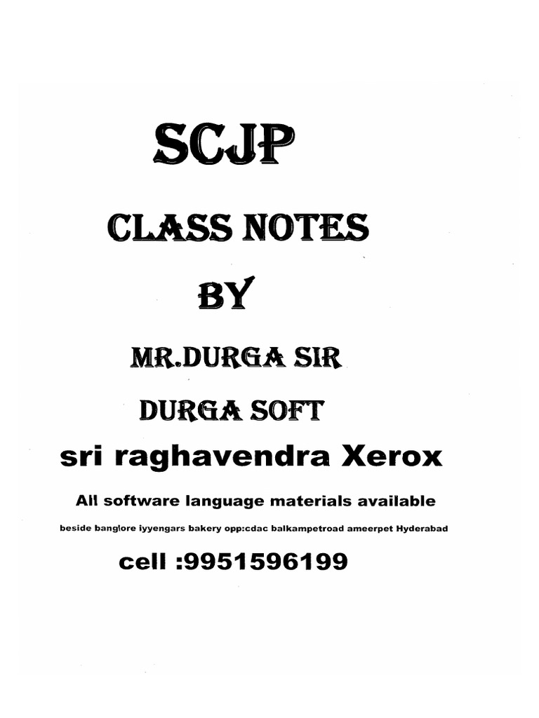 SCJP Ocjp Core Java by Durga Sir Compress | PDF