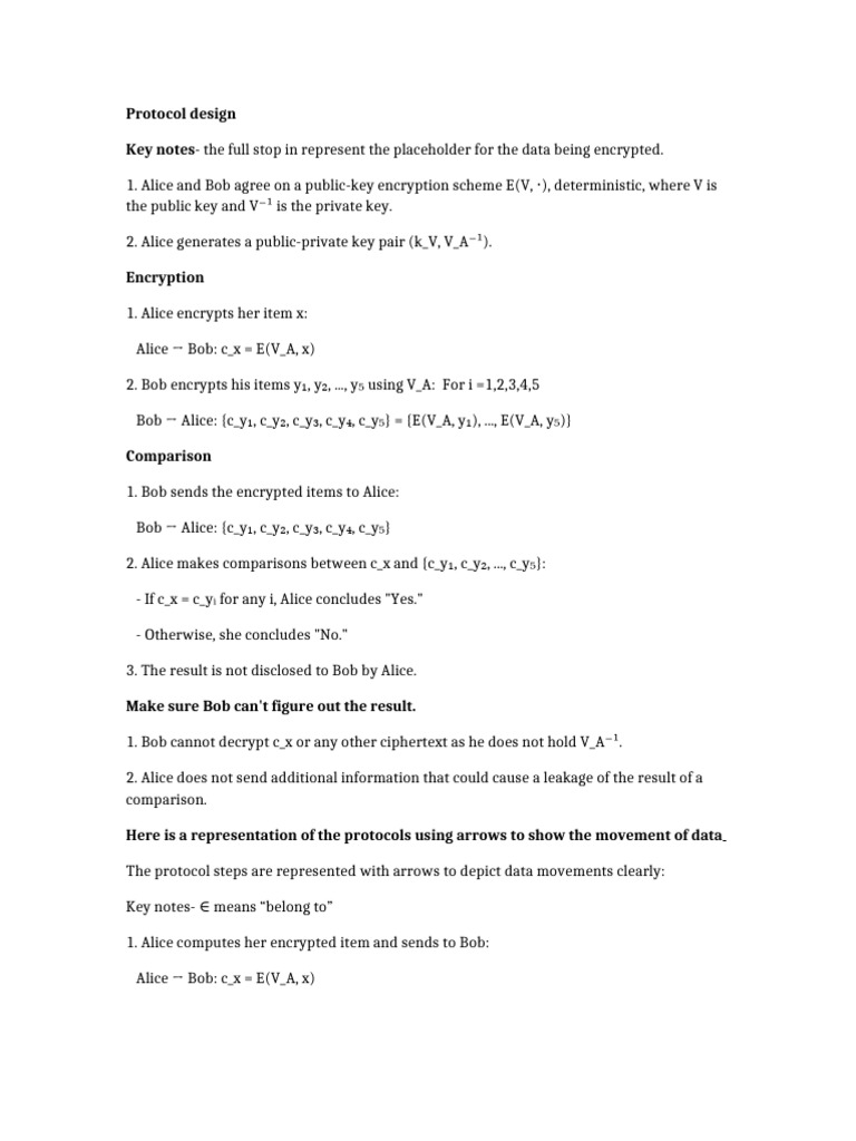 Alice and Bob Encryption Protocols | PDF