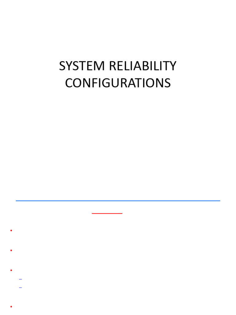 Eee 543 - 3 B System Reliability Configuration | PDF | Reliability ...