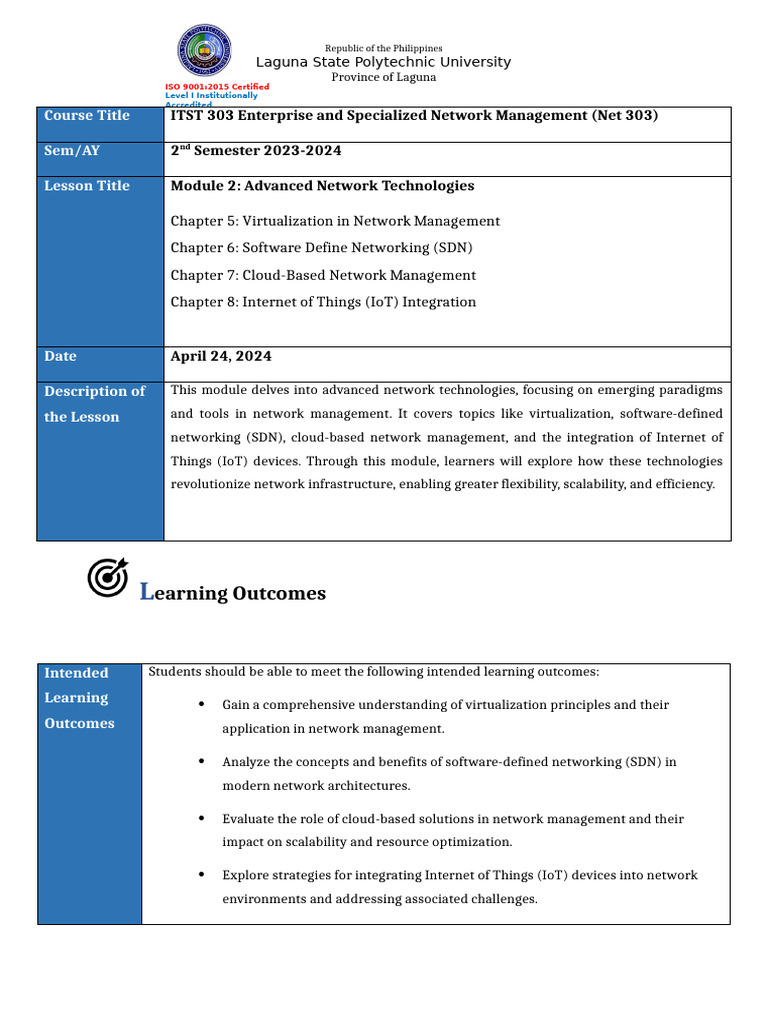 Advanced Network Technologies Module | PDF | Computer Network ...