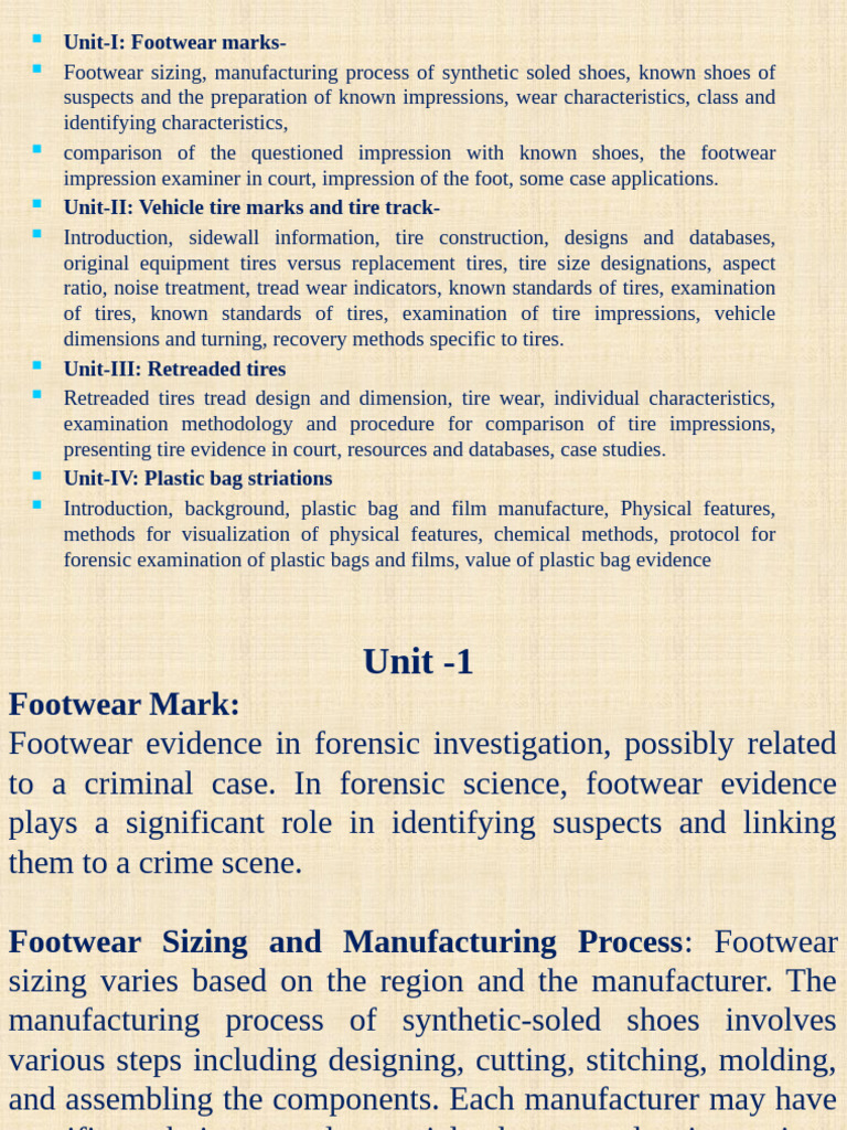Forensic Analysis of Footwear Evidence | PDF | Tire | Crime Scene