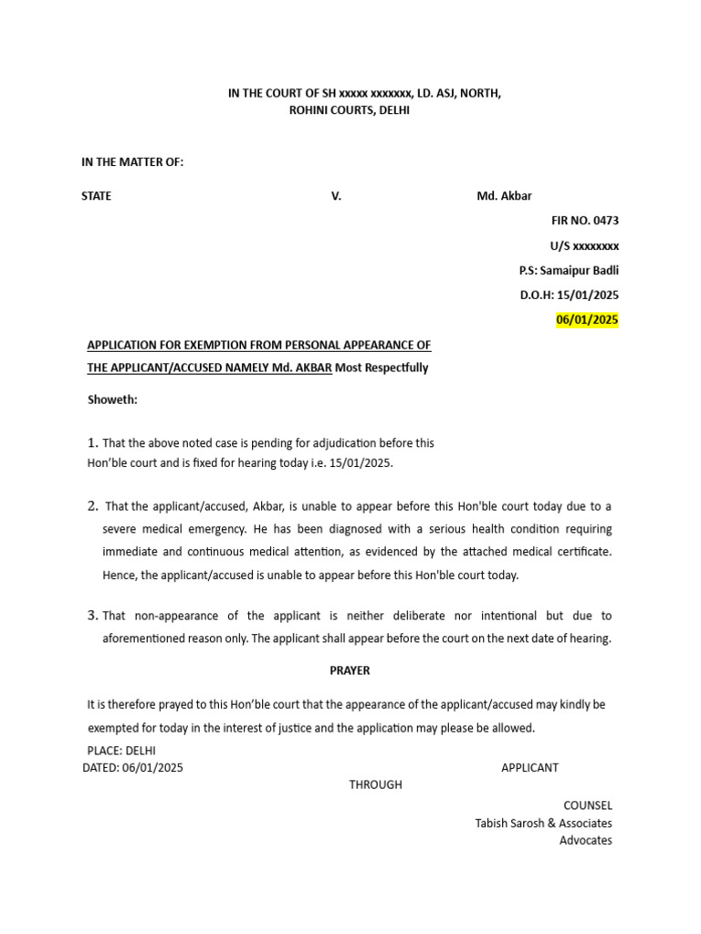 exemption-from-appearance-in-court-pdf-legal-procedure-common-law