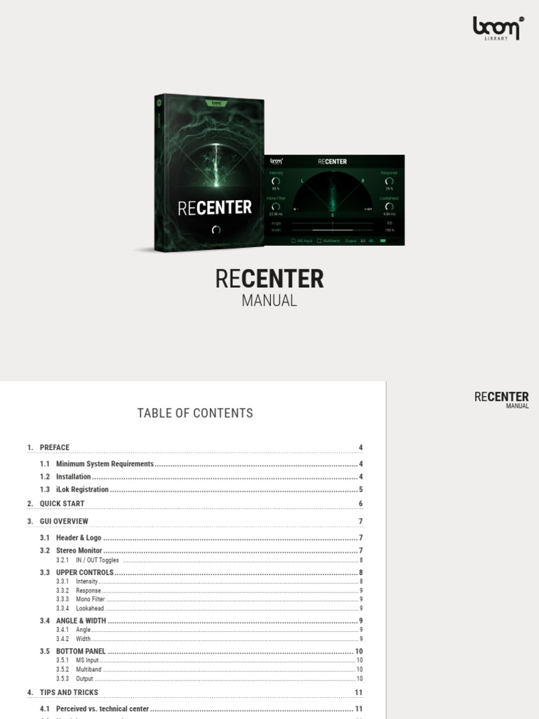 00 ReCenter Manual | PDF