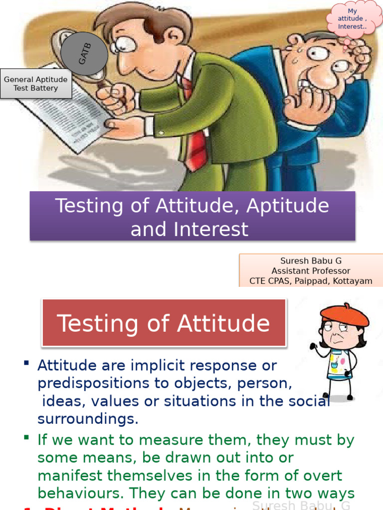 Attitude, Aptitude, and Interest Testing Guide | PDF | Likert Scale ...
