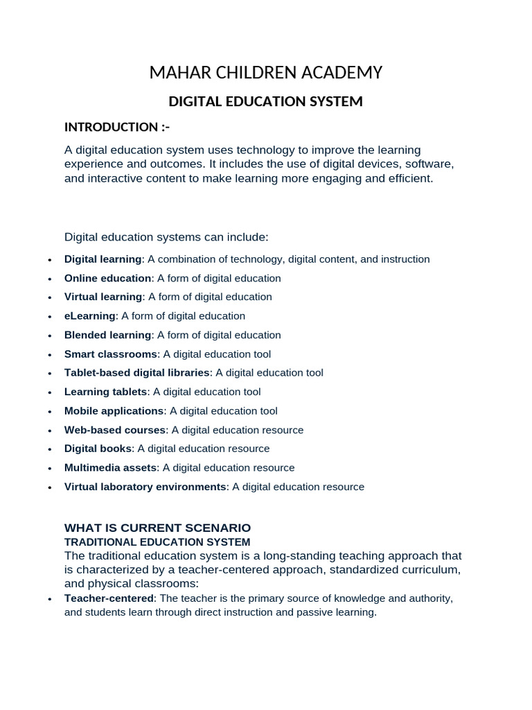 Digital Education System | PDF | Educational Technology | Learning