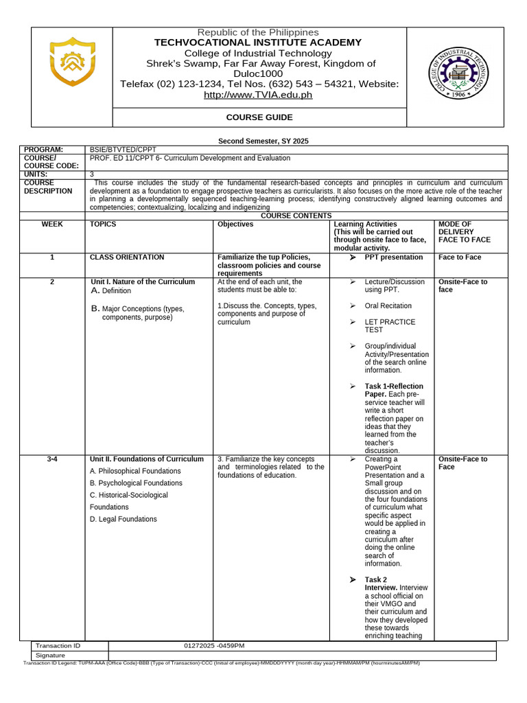 Cppt Course Guide Curriculum Development Pdf Curriculum Teachers