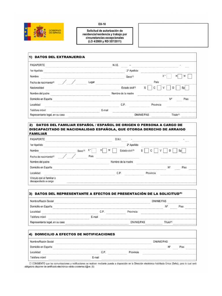 Formulario EX10 Registro General | PDF