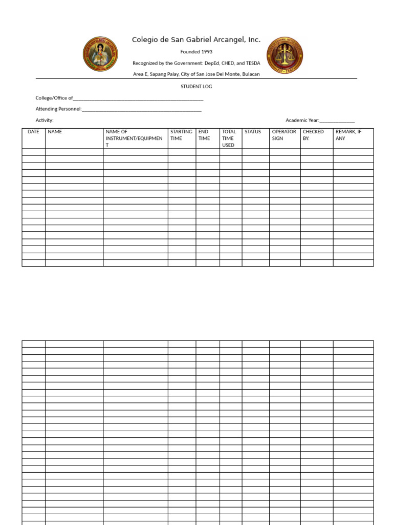 Laboratory Log Book | PDF