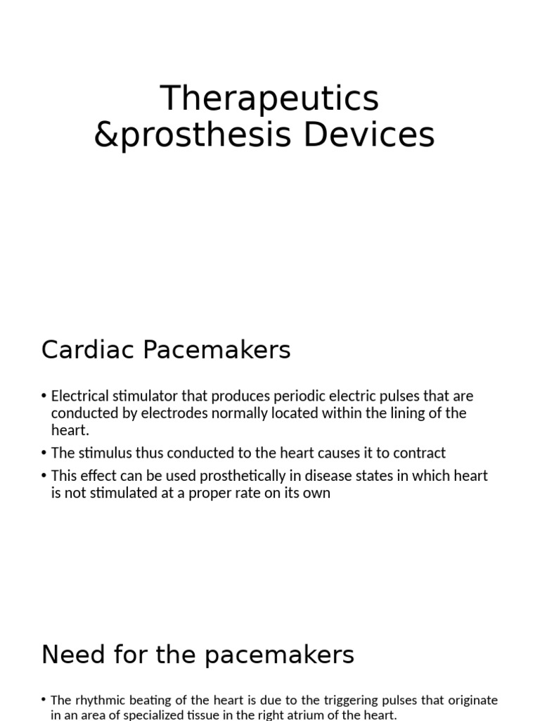 Cardiac Pacemakers: Types and Functions | PDF | Artificial Cardiac ...