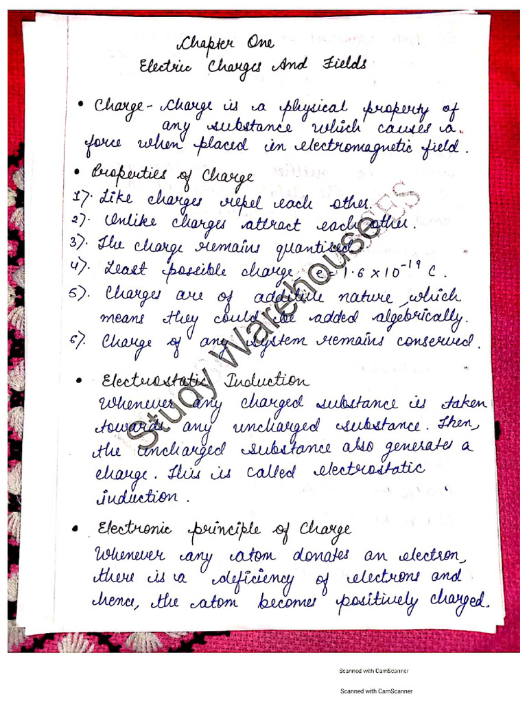 Class 12 Physics Chapter 1 | PDF
