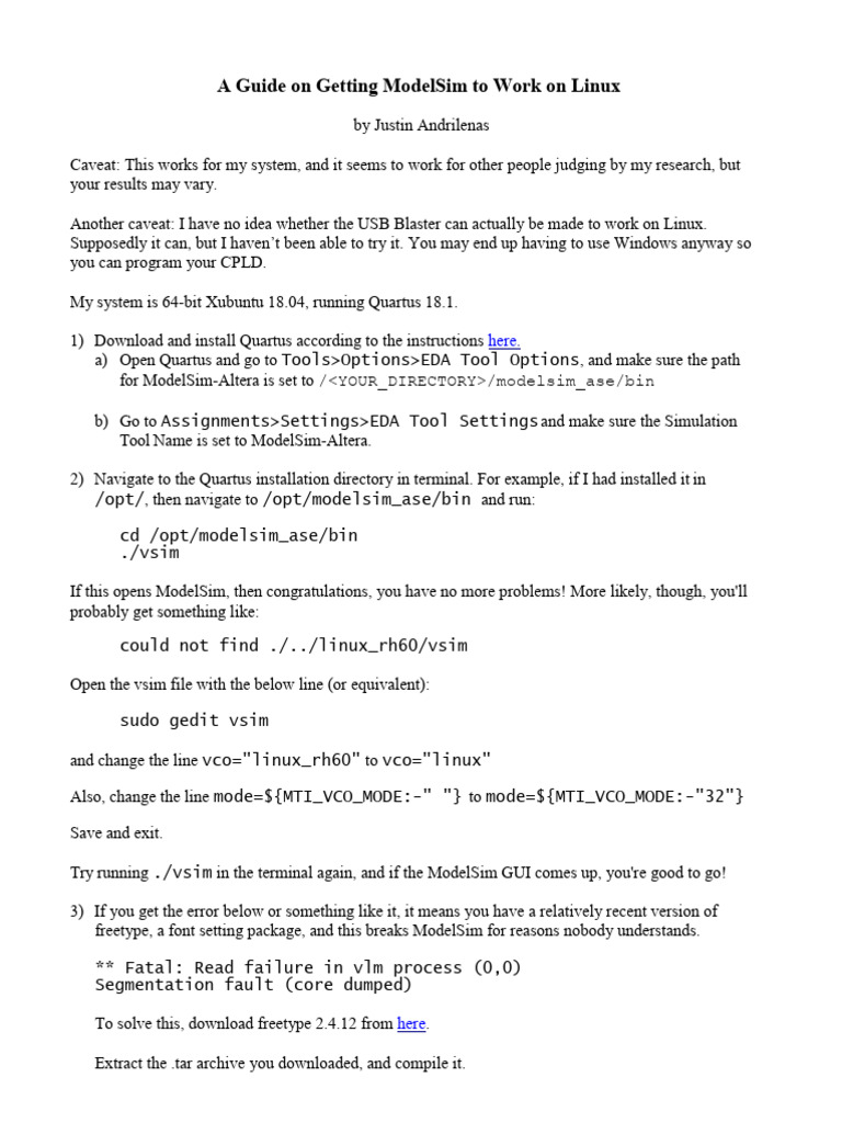 Modelsim linux pdf computing software
