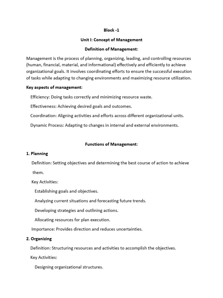 MBA1.1 - Principle of Management | PDF | Goal | System