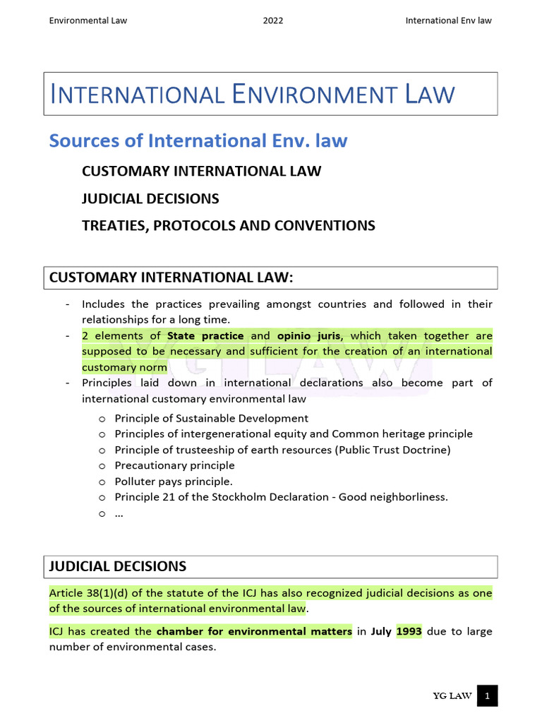 International Enviornmental Law (Hilited) | PDF | Kyoto Protocol ...