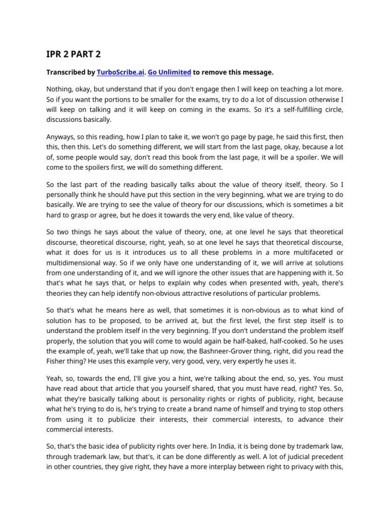 Ipr 2 Part 2 Pdf Utilitarianism Intellectual Property