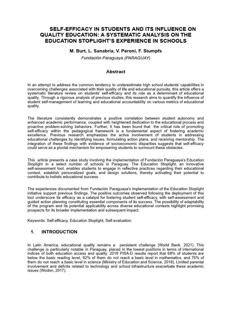 Edulearn24 - 1732 - Full Paper | PDF | Self Efficacy | Systematic Review