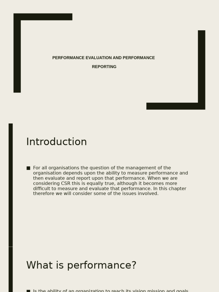 Performance Evaluation and Reporting | PDF | Audit | Evaluation