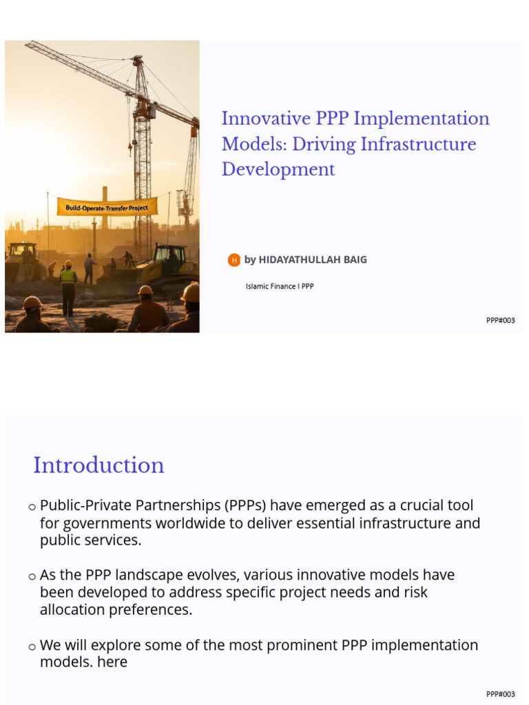 Innovative PPP Models for Infrastructure | PDF | Economies | Public ...