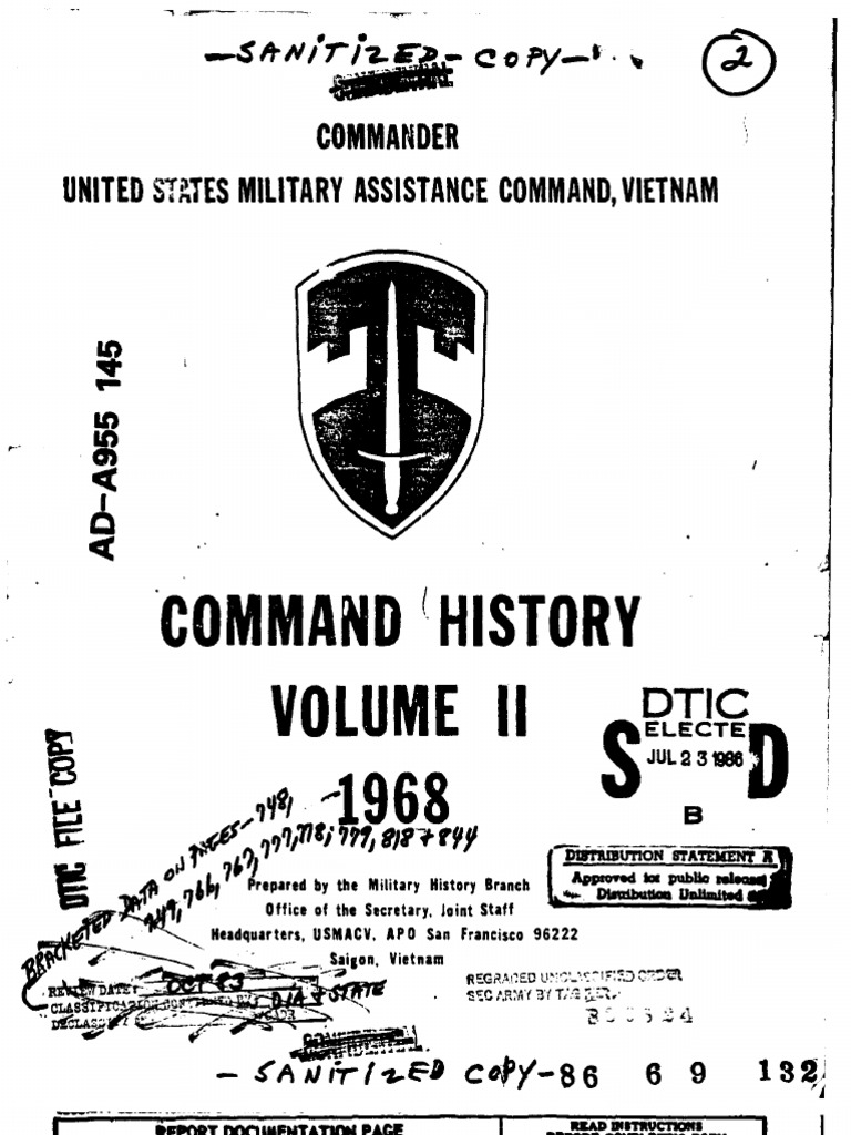 Command History 1968 Volume II | PDF | Military Intelligence