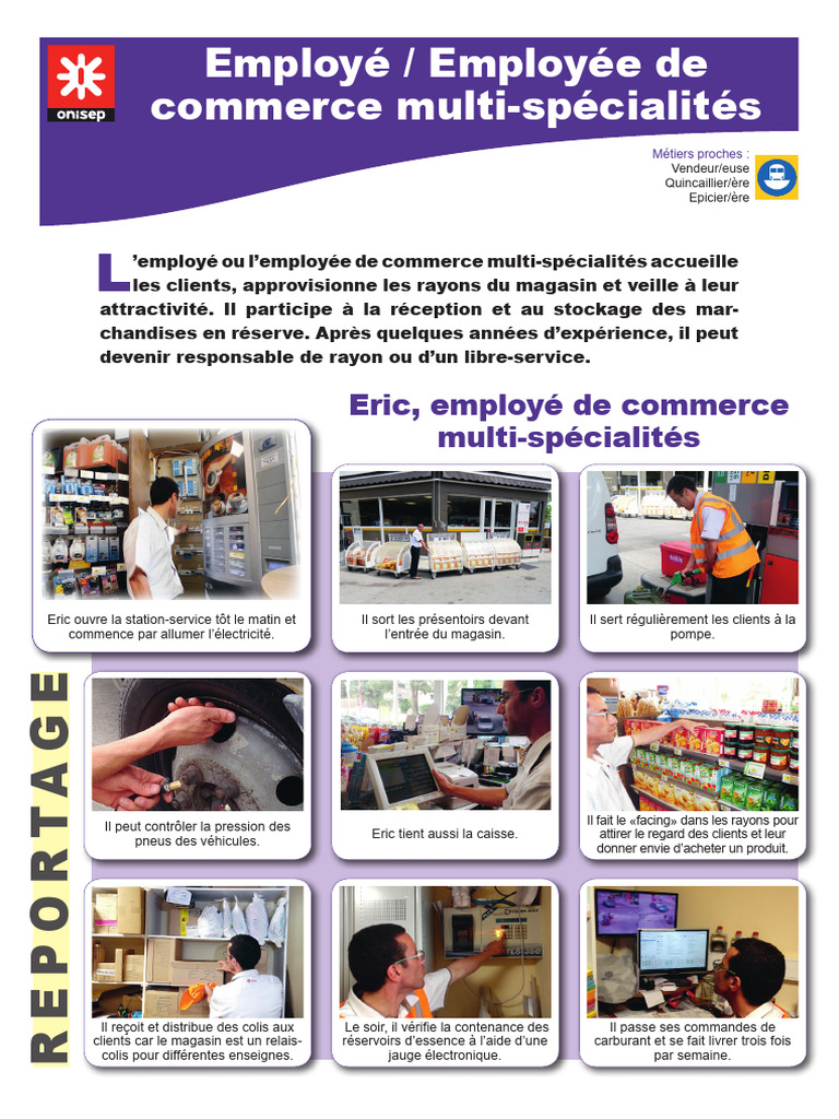 Fiche métier : Employé de commerce multi-spécialités | PDF | Commerce ...