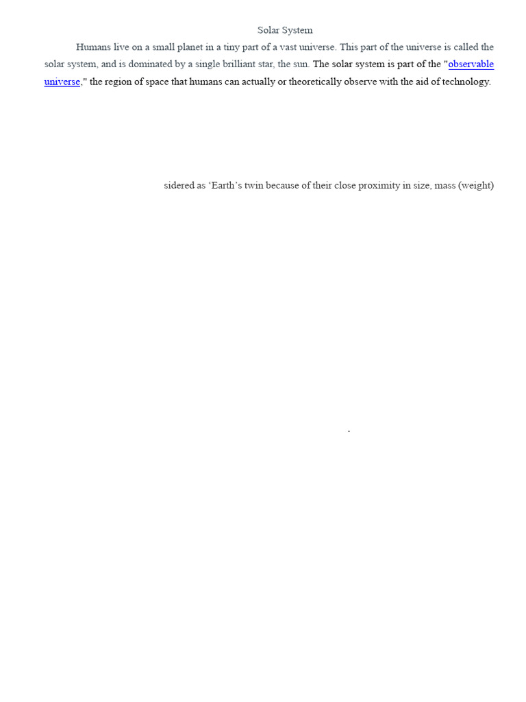 Overview of the Solar System | PDF