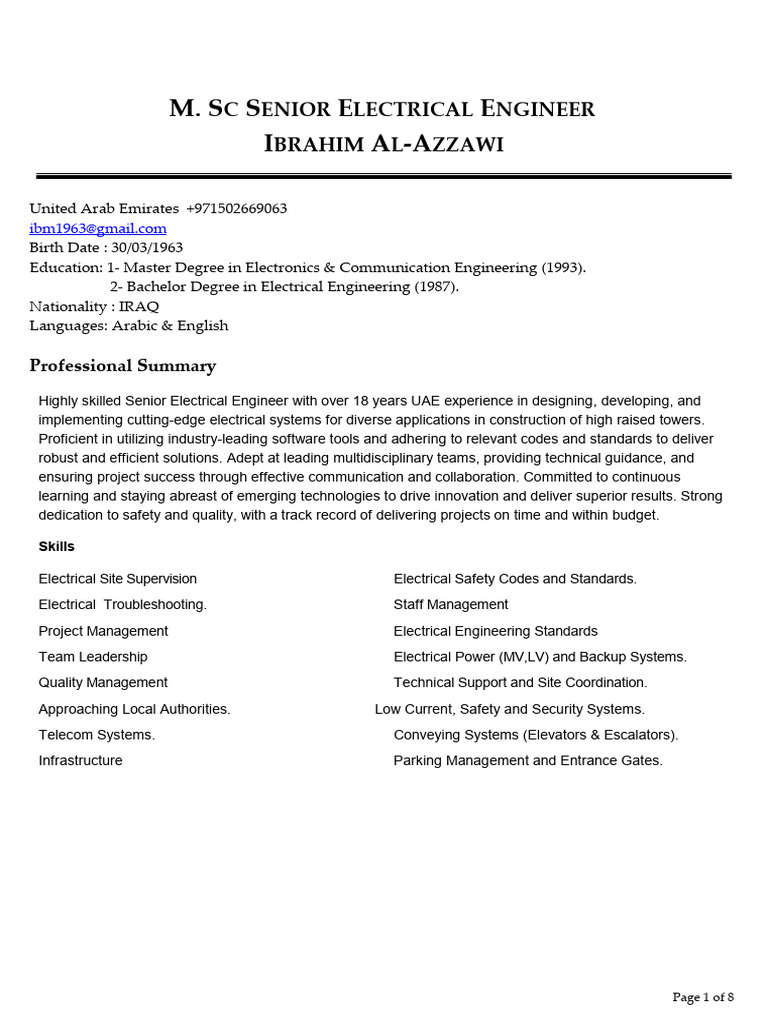 1730112171133_Sr. Electrical Engineer Ibrahim AlAzzawi Resume (Oct-2024 ...